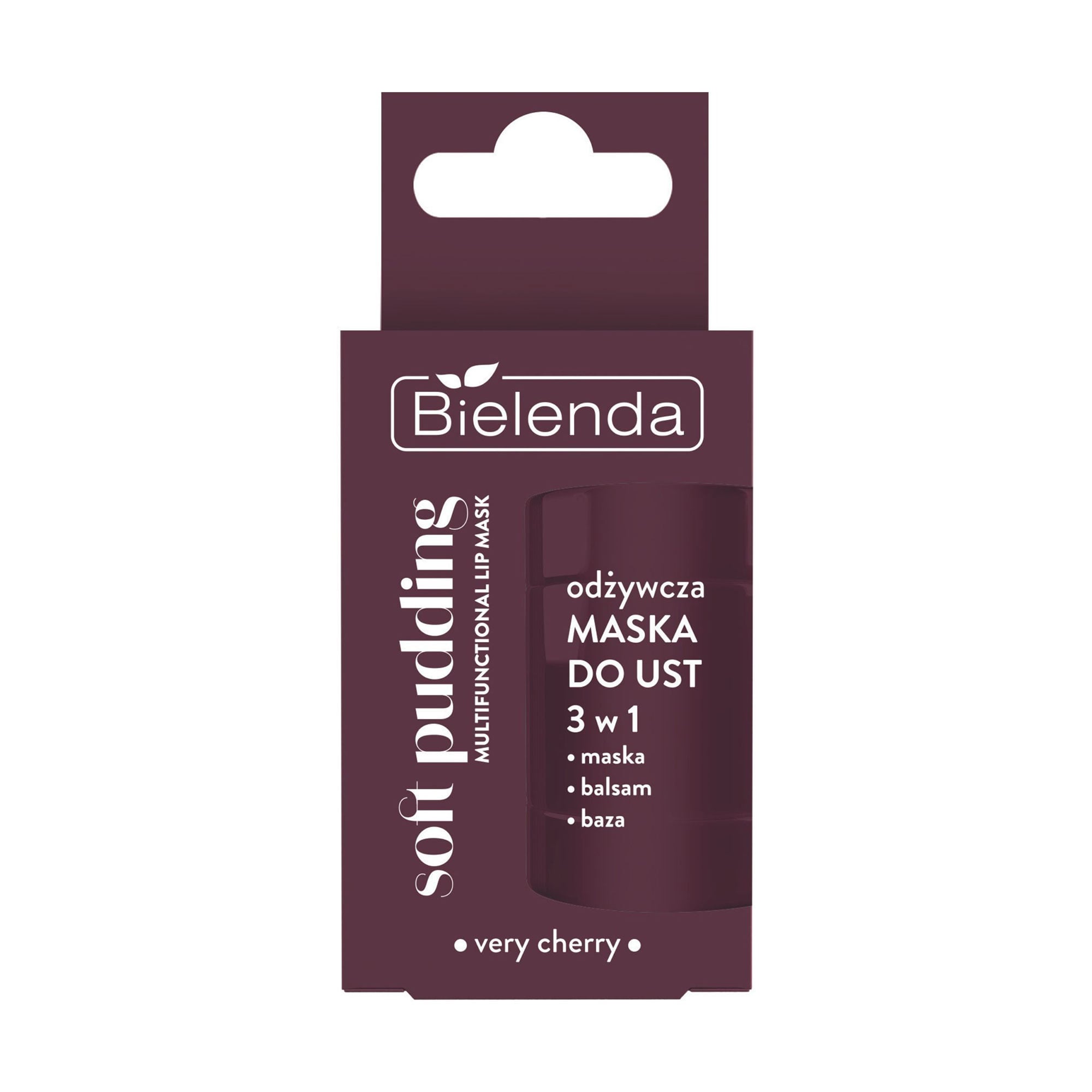 Живильна маска для губ 3 в 1 Bielenda Soft Pudding Multifunctional Lip Mask, Verry Cherry, 12 г